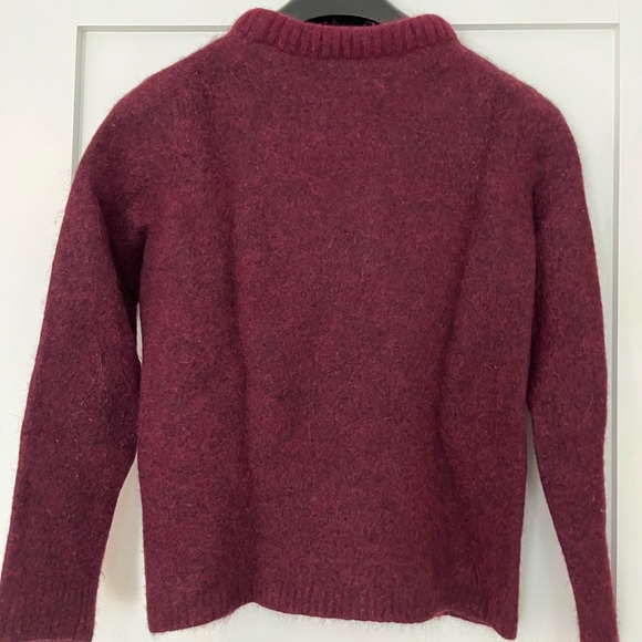 Jenni Kayne Puffy Neck Sweater  Size M Wine Color - Picture 3 of 5